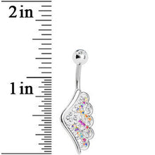 Load image into Gallery viewer, Aurora Gem Outstretched Angel Wing Belly Ring
