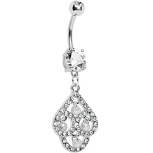 Load image into Gallery viewer, Crystalline Gem Faux Pearl Swirl Dangle Belly Ring
