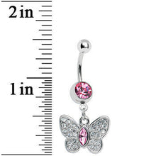 将图片加载到图库查看器，Pink Gem Marquis Core Butterfly Belly Ring
