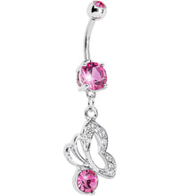 将图片加载到图库查看器，Pink Gem Twinkle Butterfly Belly Ring

