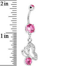 将图片加载到图库查看器，Pink Gem Twinkle Butterfly Belly Ring
