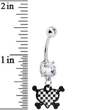 将图片加载到图库查看器，Crystalline Gem Crossbones Checkerboard Heart Belly Ring
