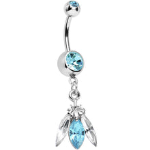 将图片加载到图库查看器，Aqua Gem Beauty Beetle Dangle Belly Ring
