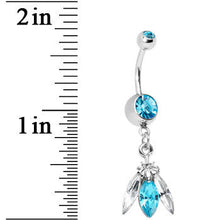 将图片加载到图库查看器，Aqua Gem Beauty Beetle Dangle Belly Ring
