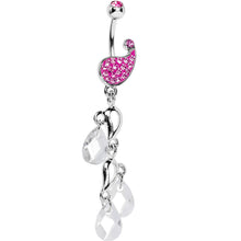 将图片加载到图库查看器，Pink Gem Raindrop Ice Belly Ring
