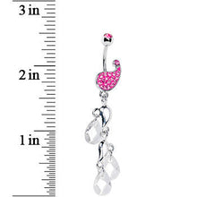 将图片加载到图库查看器，Pink Gem Raindrop Ice Belly Ring
