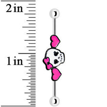 Load image into Gallery viewer, 14G Stainless Steel Lady Skull Hearts Industrial Barbell 38mm
