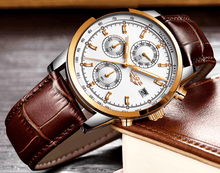 Load image into Gallery viewer, Men's  Waterproof Watch With Chronometers Date Display And Fluorescent Pointers Excellent Look Perfect Gift
