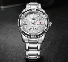 Load image into Gallery viewer, Men's  Luxury Stainless steal Waterproof Watch With Day And Date Display Unique Design Perfect Gift In Modern Metal Men  Wrist Watch Design
