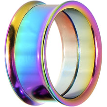 将图片加载到图库查看器，1 inch Rainbow Titanium Double Flare Internally Threaded Tunnel
