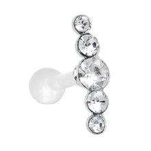 Load image into Gallery viewer, White Acrylic 925 Silver Clear Gem Left Cartilage Earring
