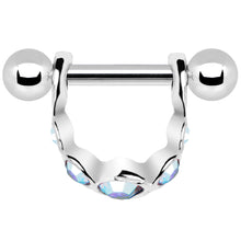 Load image into Gallery viewer, Silver 925 Aurora Gem Loop Mini Cartilage Shield Earring
