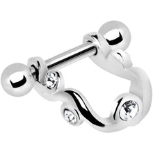 Load image into Gallery viewer, Silver 925 Crystalline Gem floral Swirl Mini Cartilage Shield Earring
