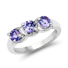 Load image into Gallery viewer, 1.05 Carat Genuine Tanzanite .925 Sterling Silver Ring
