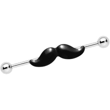 Load image into Gallery viewer, 14G Black Mustache Industrial Barbell 36mm
