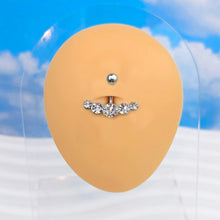 Load image into Gallery viewer, Crystalline Gem Five Across Top Mount Belly Ring
