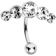 Load image into Gallery viewer, Crystalline Gem Five Across Top Mount Belly Ring
