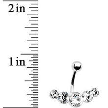 Load image into Gallery viewer, Crystalline Gem Five Across Top Mount Belly Ring

