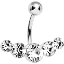 Load image into Gallery viewer, Crystalline Gem Five Across Top Mount Belly Ring

