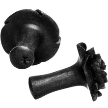 Load image into Gallery viewer, 6G Organic Arang Wood Rose Flower Hand Carved Plug Set

