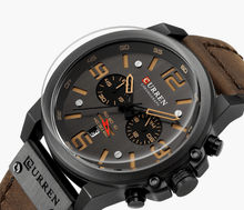 Load image into Gallery viewer, Retro  Waterproof Watch With Chronometers Steel Case And Leather Belts Unique Design Excellent Look Perfect Gift For Your Man

