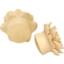 Load image into Gallery viewer, 1 inch Organic Crocodile Wood Lily Hand Carved Plug Set
