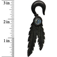 Load image into Gallery viewer, 0G Organic Areng Wood Spirit Feathers Hanger Plug Set
