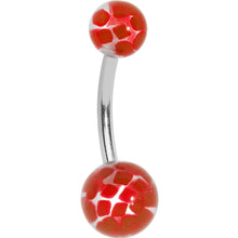 Load image into Gallery viewer, Red Checkered Patch Ball Belly Ring
