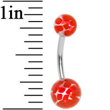 Load image into Gallery viewer, Red Checkered Patch Ball Belly Ring
