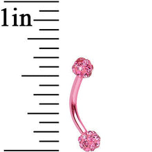将图片加载到图库查看器，16G Pink Anodized Titanium Ferido Crystal Ball Eyebrow Ring
