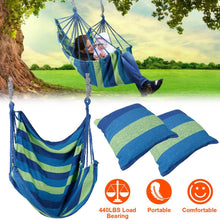 将图片加载到图库查看器，440lbs Hanging Hammock with 2 Pillows
