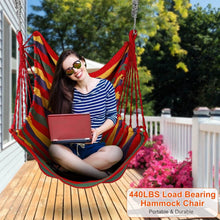 将图片加载到图库查看器，440lbs Hanging Hammock with 2 Pillows
