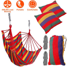 将图片加载到图库查看器，440lbs Hanging Hammock with 2 Pillows
