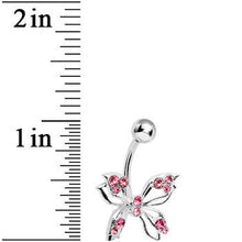 将图片加载到图库查看器，Pink Gem Lively Butterfly Belly Ring
