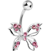 将图片加载到图库查看器，Pink Gem Lively Butterfly Belly Ring
