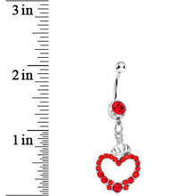 将图片加载到图库查看器，Red Gem Regal Crown Heart Belly Ring
