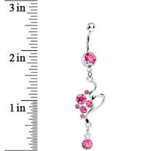 Load image into Gallery viewer, Pink Gem Bubbles Swirl Drop Belly Ring
