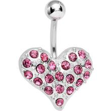 Load image into Gallery viewer, Prissy Pink Crystal Heart On Belly Ring
