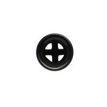 Load image into Gallery viewer, 6G Double Flare Black Titanium Hollow Divine Cross Tunnel Plug
