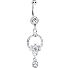 将图片加载到图库查看器，Clear Gem Infinite Flower Drop Belly Ring

