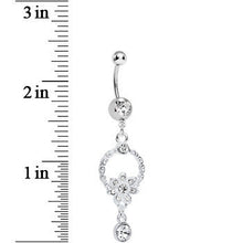 将图片加载到图库查看器，Clear Gem Infinite Flower Drop Belly Ring
