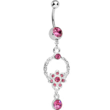 将图片加载到图库查看器，Pink Gem Infinite Flower Drop Belly Ring
