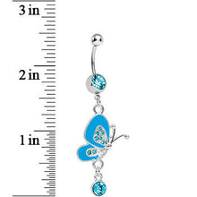 将图片加载到图库查看器，Blossoming Blue Butterfly Drop Belly Ring

