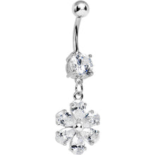 将图片加载到图库查看器，Crystalline Gem Flower Dazzler Dangle Belly Ring
