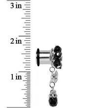 Load image into Gallery viewer, Steel Black Flower Mesh Bow Dangle Plug Sizes 5mm to 12mm
