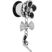 将图片加载到图库查看器，Black Gem My Lady Flower Gun Dangle Plug Sizes 5mm to 12mm
