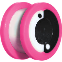 Load image into Gallery viewer, 9/16 Pink Neon Acrylic Modern Yin Yang Screw Fit Tunnel Plug
