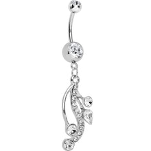 将图片加载到图库查看器，Clear Gem Swirling Bubbles Dangle Belly Ring
