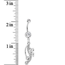 将图片加载到图库查看器，Clear Gem Swirling Bubbles Dangle Belly Ring
