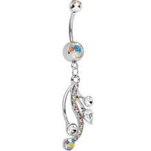 Load image into Gallery viewer, Aurora Gem Swirling Bubbles Dangle Belly Ring
